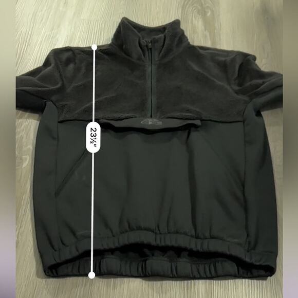 Adidas Black Fuzzy Sherpa Half Zip Long Sleeve Sweatshirt Size S - Picture 10 of 10
